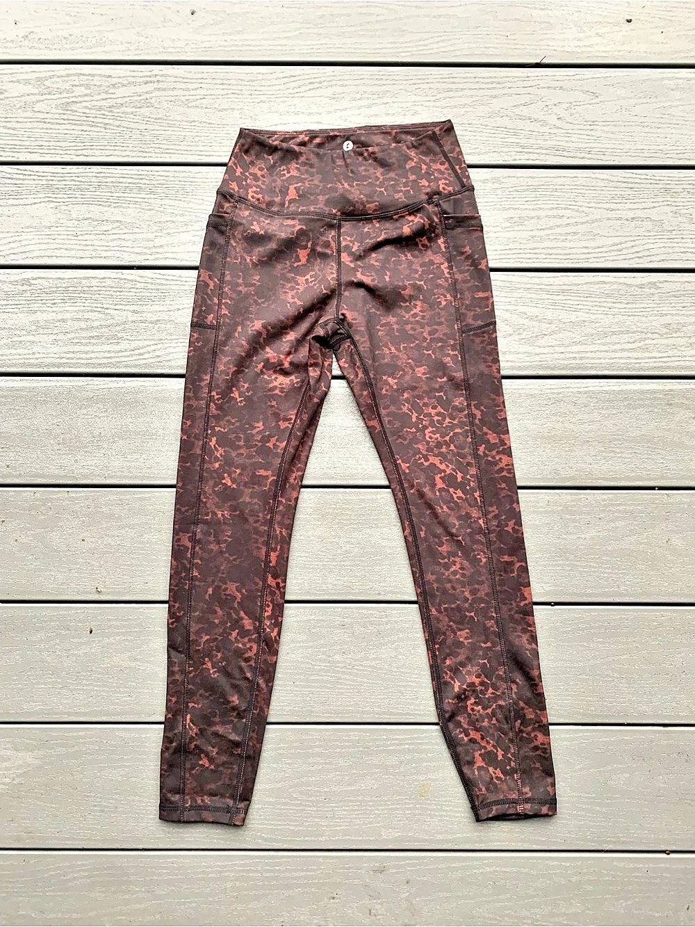 Legends Abstract Print Leggings in Brown & Orange Size Small Like New